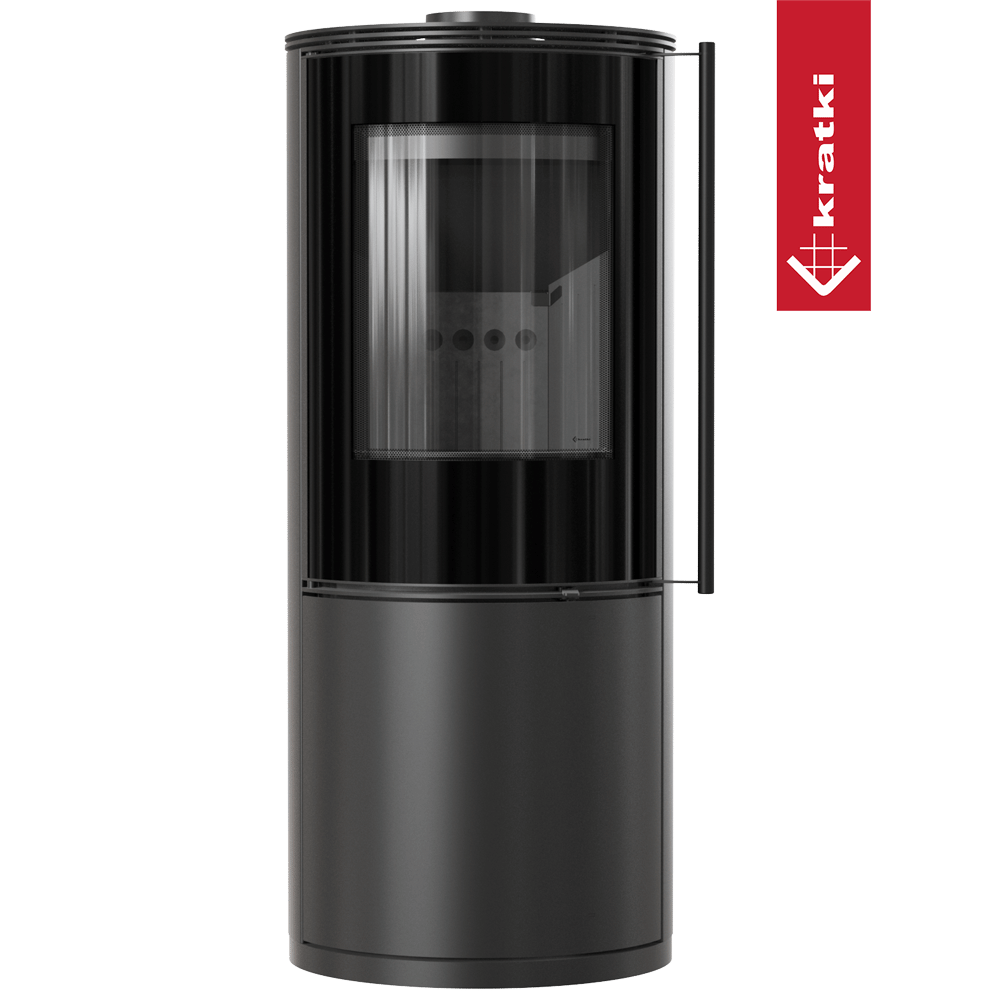 Kaminofen aus Stahl KRATKI SVEN Ø 150 7 kW schwarz Verkleidung