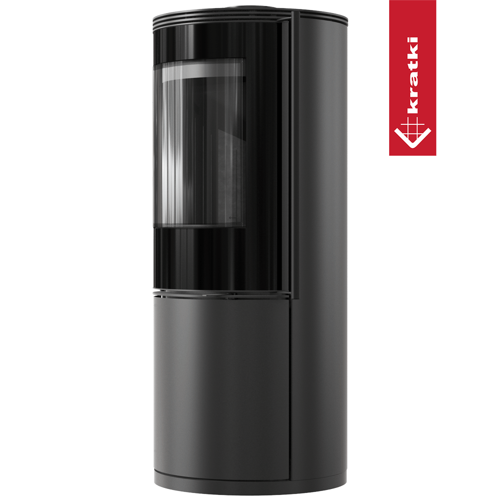 Kaminofen aus Stahl KRATKI SVEN Ø 150 7 kW schwarz Verkleidung