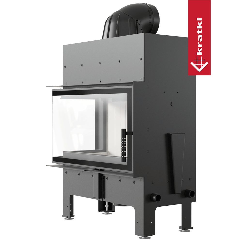 Kamineinsatz aus Stahl KRATKI FLOKI M links 10 kW Ø 200