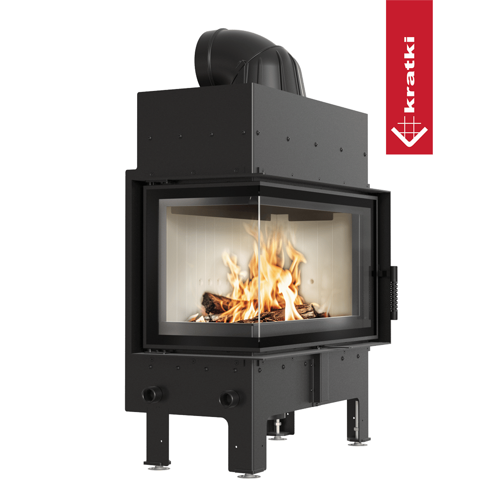 Kamineinsatz aus Stahl KRATKI FLOKI M links 10 kW Ø 200