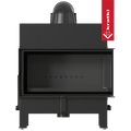 Kamineinsatz aus Stahl KRATKI FLOKI L rechts 12 kW Ø 200 schwarz Verkleidung