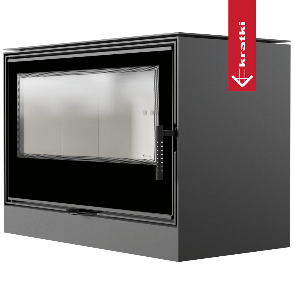 Kaminofen aus Stahl KRATKI KARI 95 Ø 180 14 kW mit Türfeder