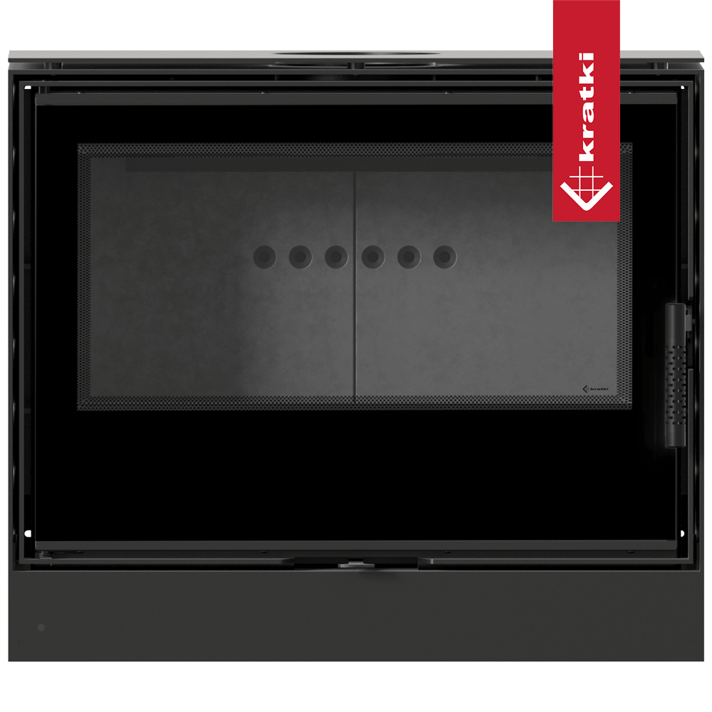 Kaminofen aus Stahl KRATKI KARI 80 Ø 180 12 kW schwarz Verkleidung