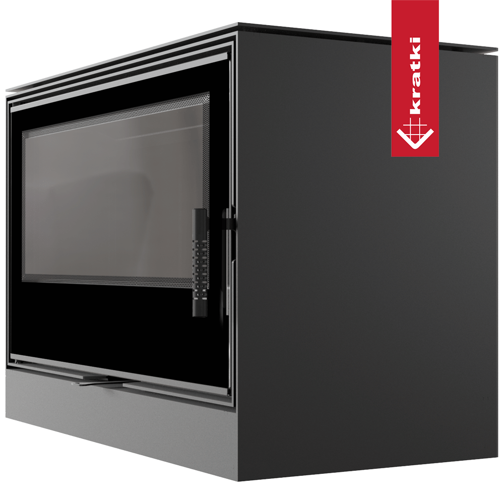 Kaminofen aus Stahl KRATKI KARI 95 Ø 180 14 kW schwarz Verkleidung