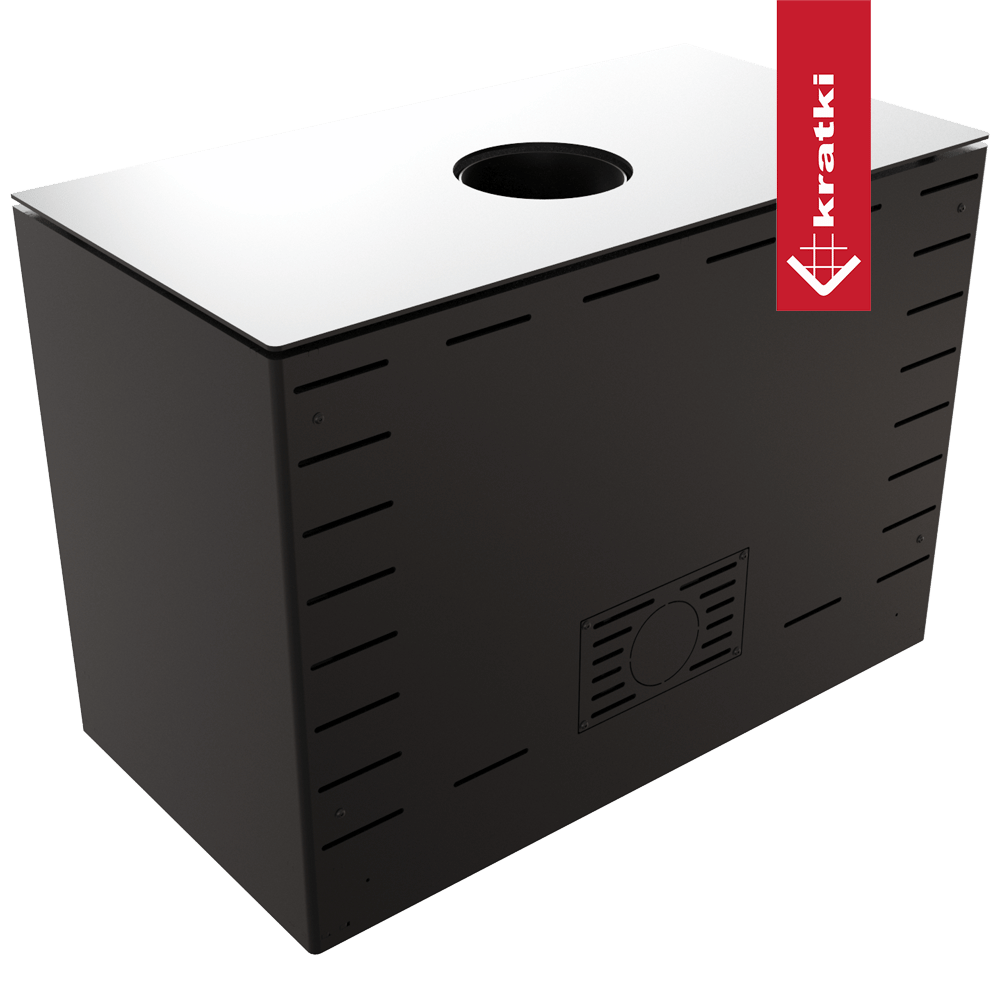 Kaminofen aus Stahl KRATKI KARI 95 Ø 180 14 kW schwarz Verkleidung