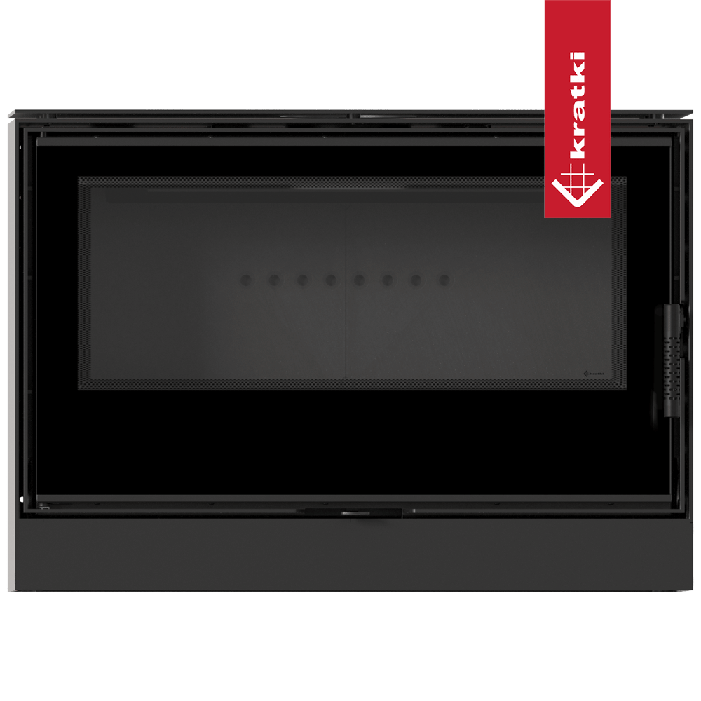 Kaminofen aus Stahl KRATKI KARI 95 Ø 180 14 kW schwarz Verkleidung mit Türfeder