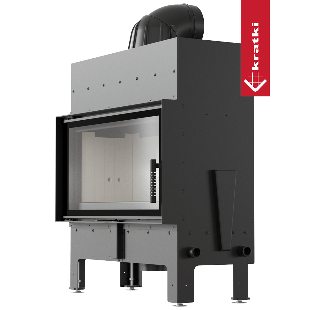 Kamineinsatz aus Stahl KRATKI FLOKI L 12 kW Ø 200