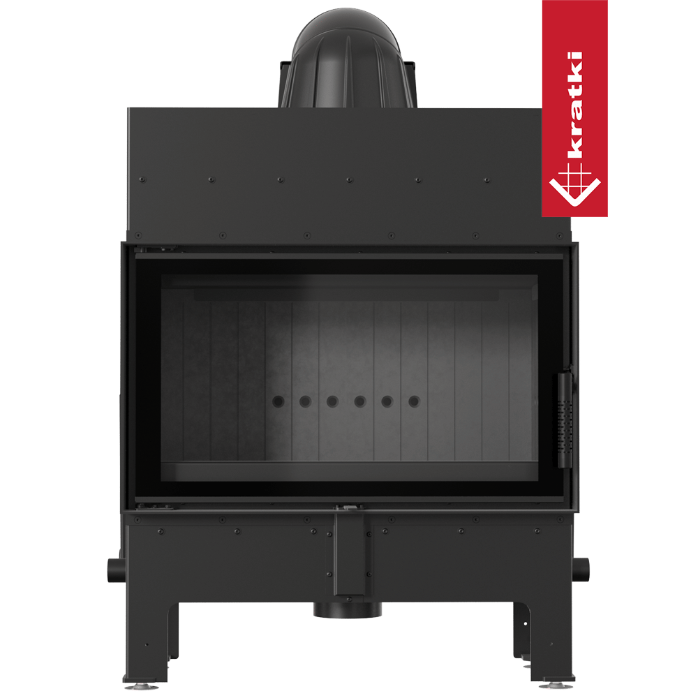 Kamineinsatz aus Stahl KRATKI FLOKI M 10 kW Ø 200 schwarz Verkleidung
