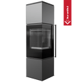 Kaminofen aus Stahl KRATKI REN/M links Ø 150 7 kW schwarz Verkleidung mit Türfeder