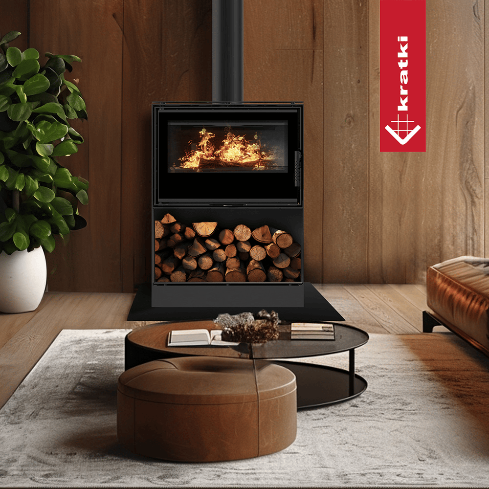 Kaminofen aus Stahl KRATKI KARI 70 Ø 150 8 kW Platz für Holz