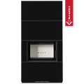Kaminbausatz KRATKI FLOKI BOX 8 kW Ø 160 Quarzsinter NERO ASSOLUTO mit Türfeder