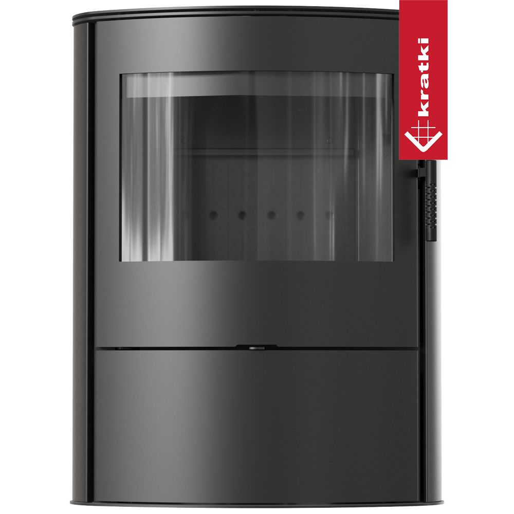 Kaminofen aus stahl KRATKI ROLLO/2 Ø 150 8 kW schwarz Verkleidung