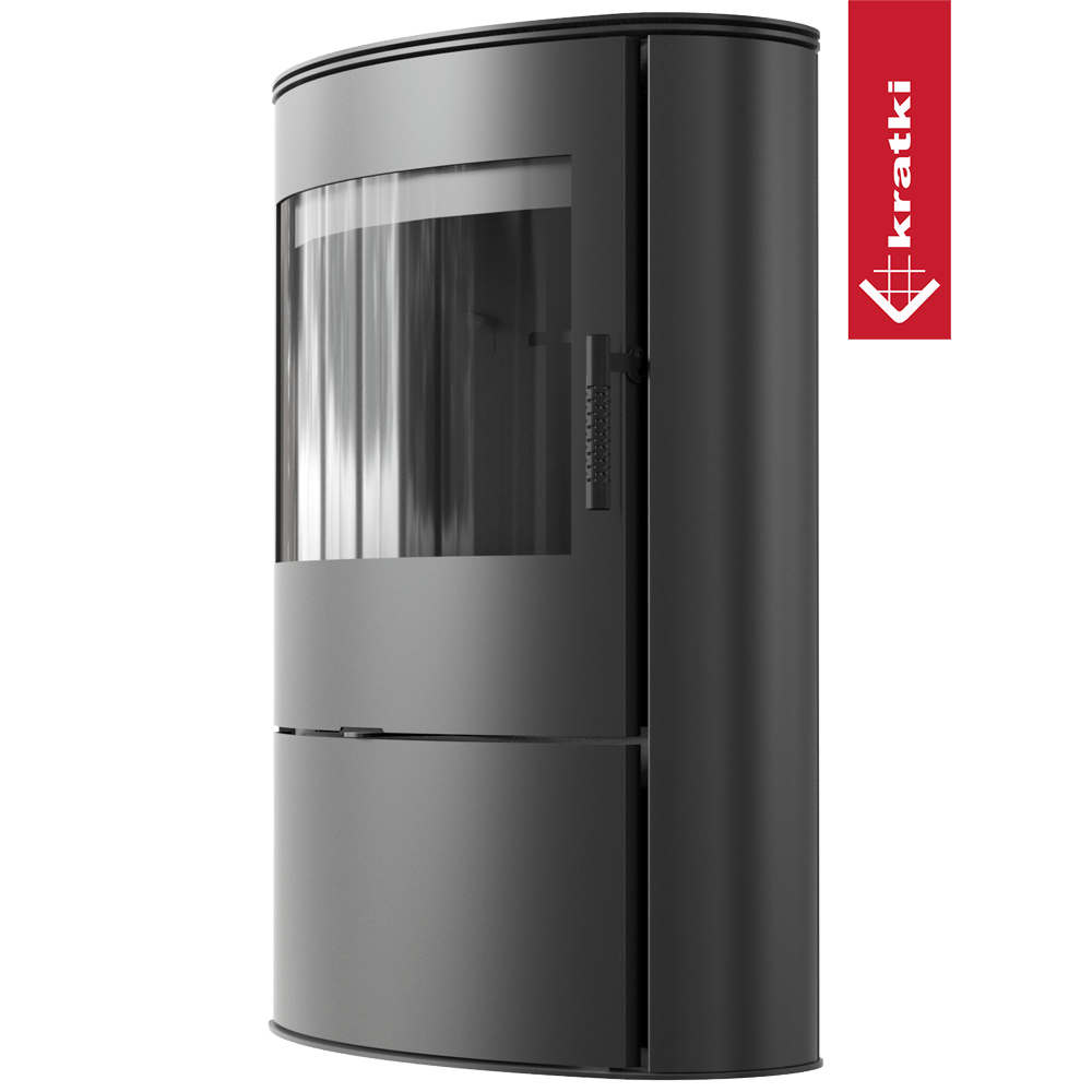 Kaminofen aus stahl KRATKI ROLLO/2 Ø 150 8 kW schwarz Verkleidung