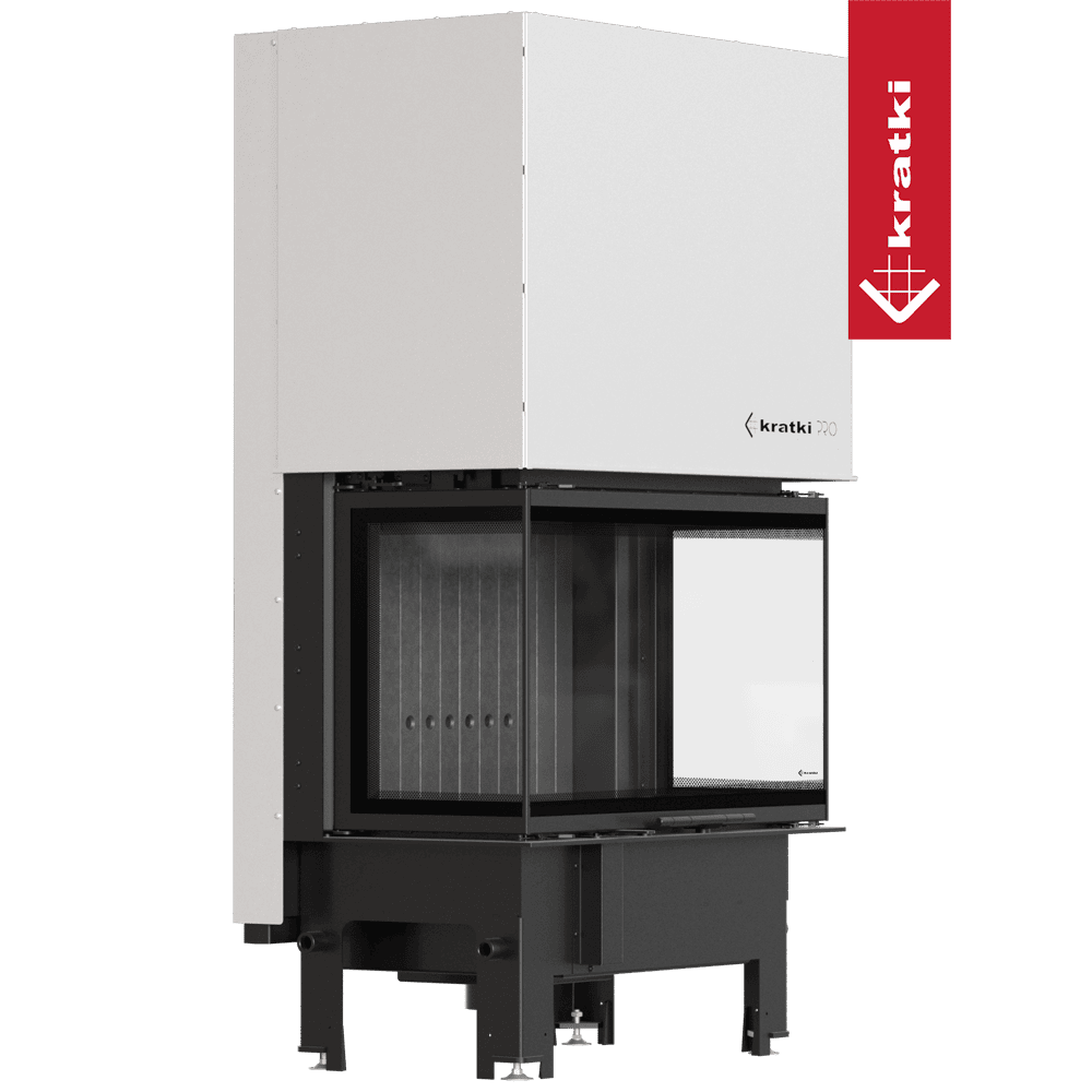 Kamineinsatz KRATKI REGNOR 800/400 8 kW Ø 200 3 seiten glas, schwarz mit Türfeder