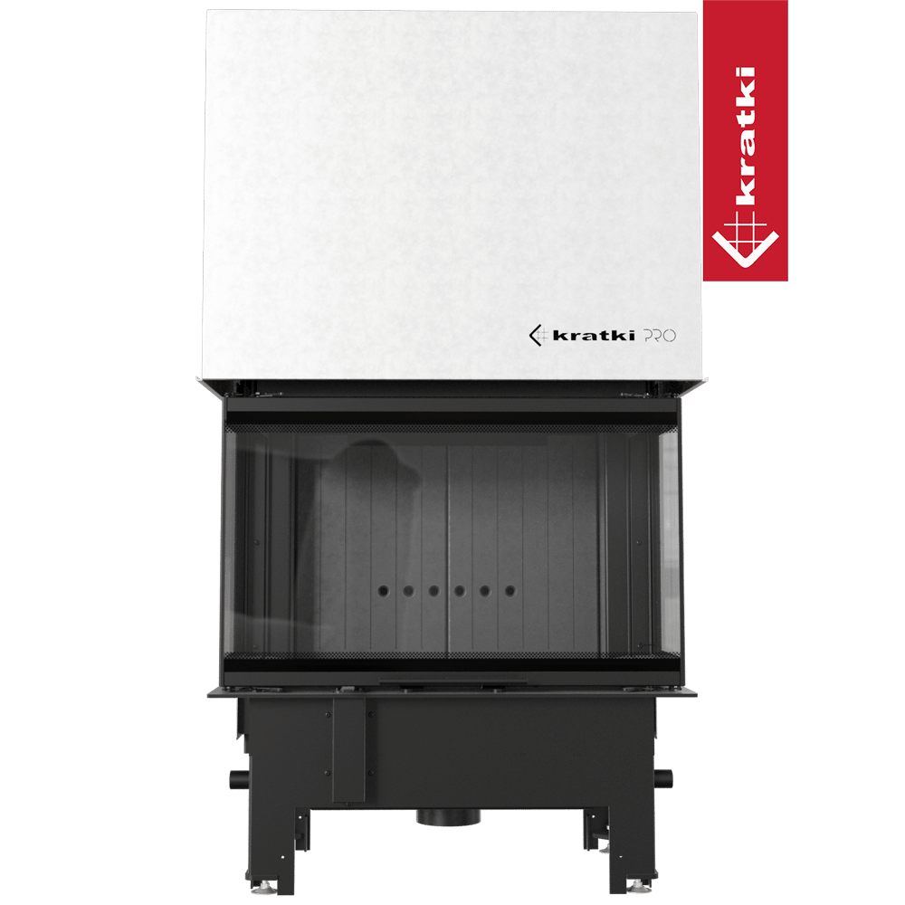 Kamineinsatz KRATKI REGNOR 800/400 8 kW Ø 200 3 seiten glas, schwarz mit Türfeder