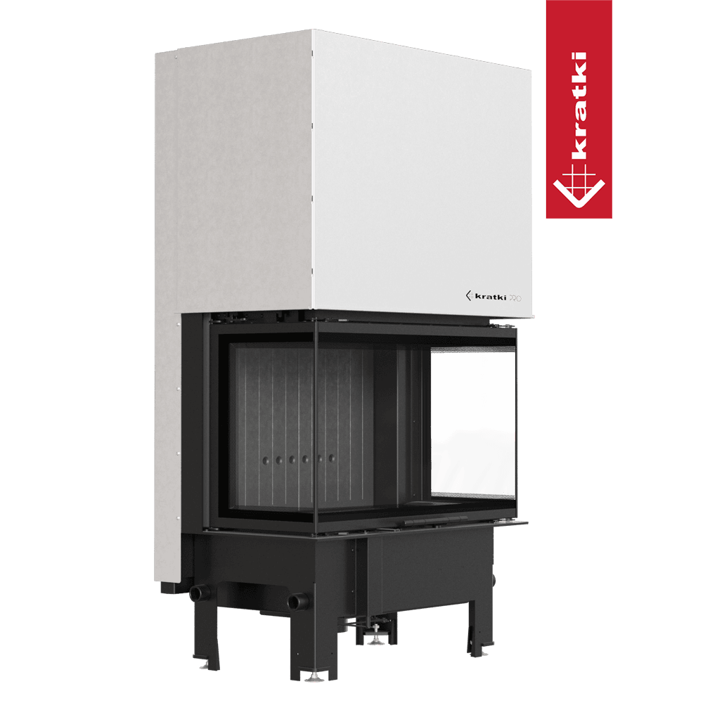 Kamineinsatz KRATKI REGNOR 800/400 8 kW Ø 200 3 seiten glas, schwarz mit Türfeder