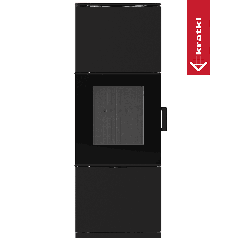 Piec stalowy KRATKI INGA 8 kW Ø 150 z domykaniem w standardzie z czarnym termotec