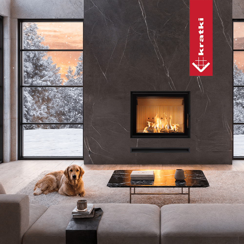 Kamineinsatz aus Stahl KRATKI LUCY 12 kW Ø 200