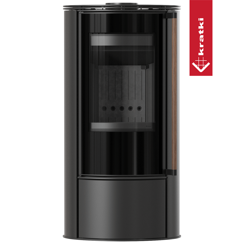 KRATKI ERIK Ø150 5,5 kW Schwarz Termotec Ofen Softclose Jatoba Griff