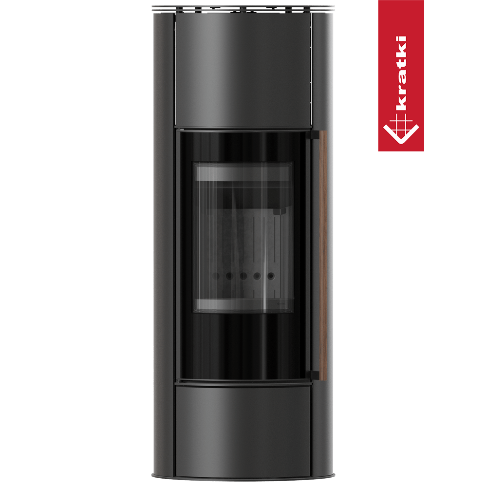 Ofen KRATKI ERIK Ø150 5,5kW Schwarzer Termotec Griff aus Jatoba Holz