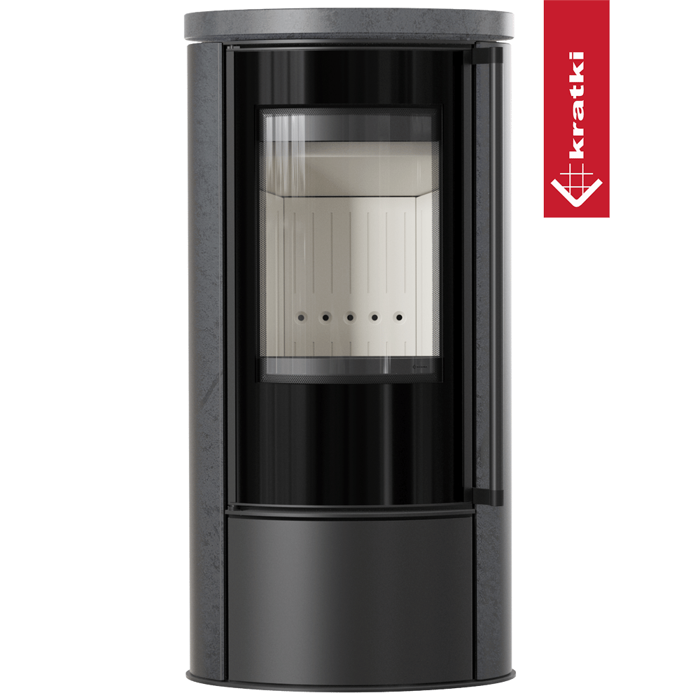 KRATKI ERIK Ø150 5,5 kW Keramikofen GRAFITE SATIN mit Keramikdeckel