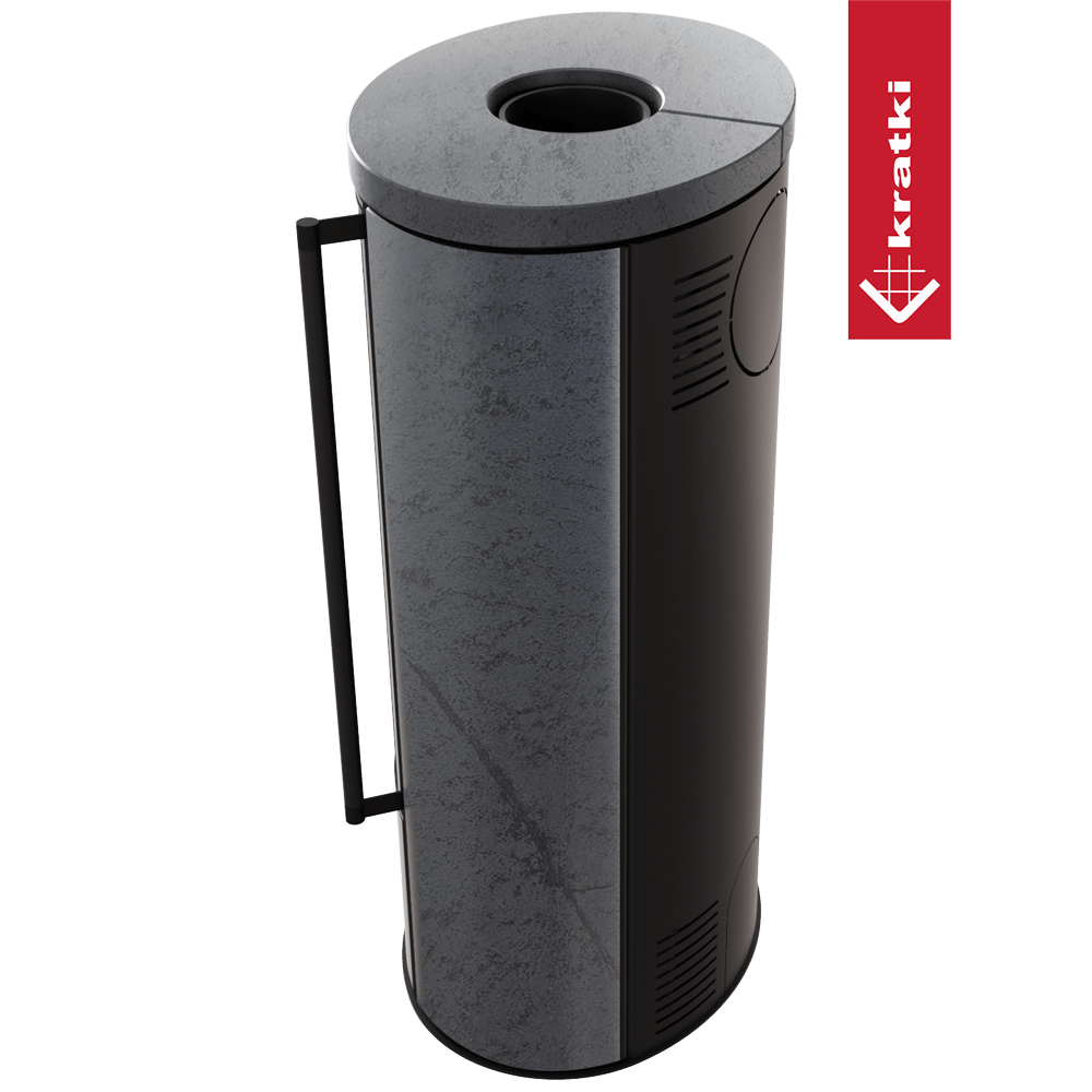 KRATKI ERIK Ø150 5,5 kW Keramikofen GRAFITE SATIN Deckel Softclose