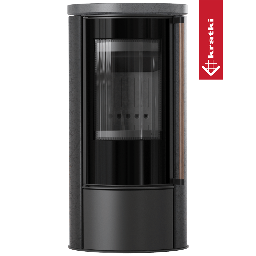 KRATKI ERIK Ø150 5,5 kW Keramikofen GRAFITE SATIN Deckel Griff Softclose
