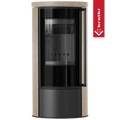 KRATKI ERIK Ø150 5,5 kW Keramikofen GOLD SATIN Deckel Schwarz Termotec