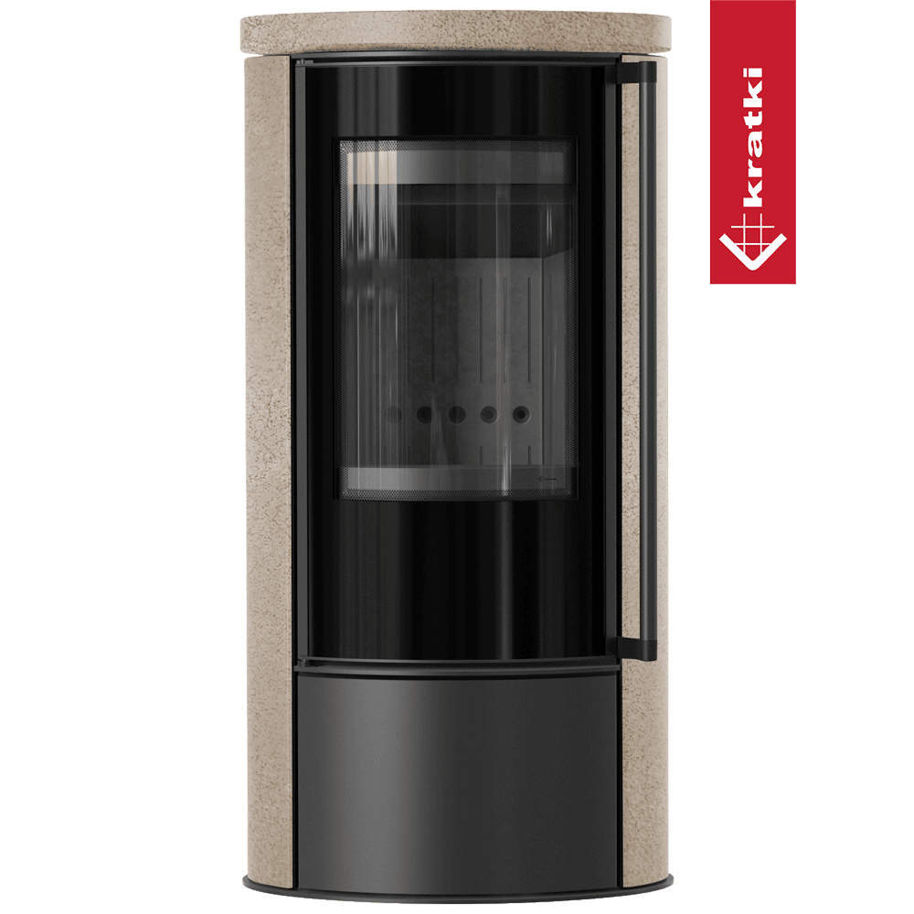 KRATKI ERIK Ø150 5,5 kW Keramikofen GOLD SATIN Deckel Schwarz Termotec