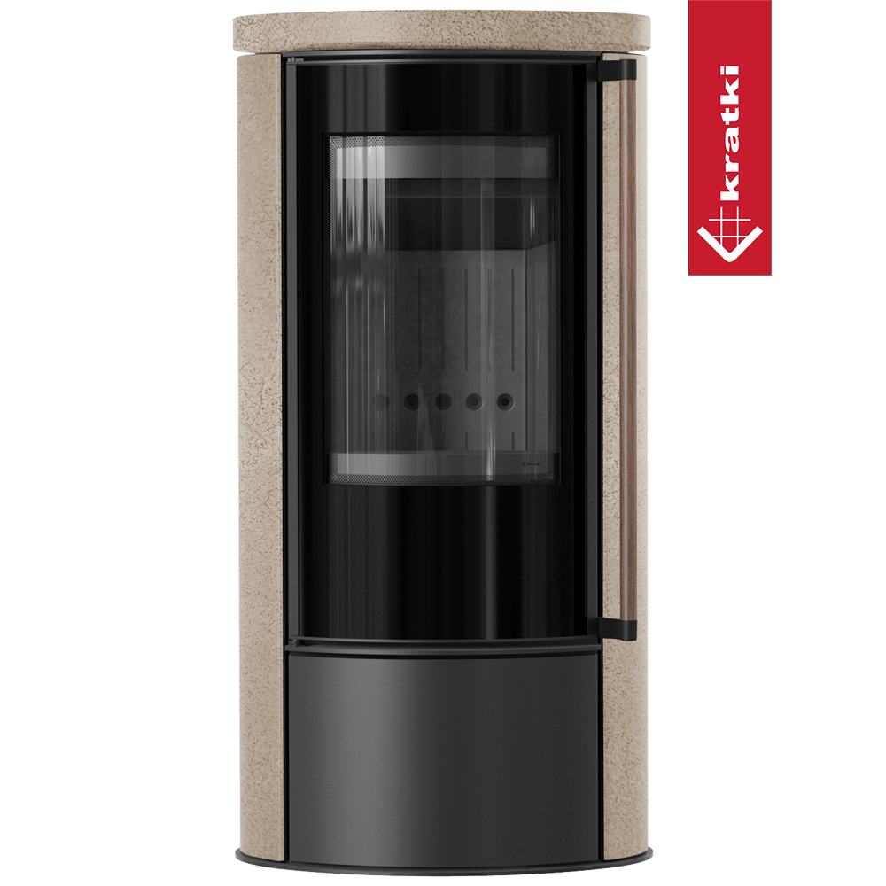 KRATKI ERIK Ø150 5,5 kW Keramikofen GOLD SATIN Griff Jatoba Türsystem