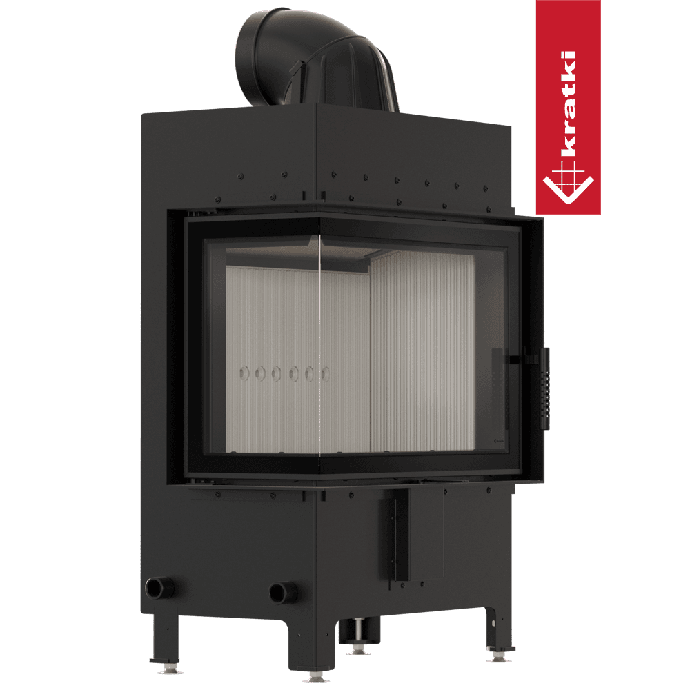 Kamineinsatz aus Stahl KRATKI LUCY links 12 kW Ø 200