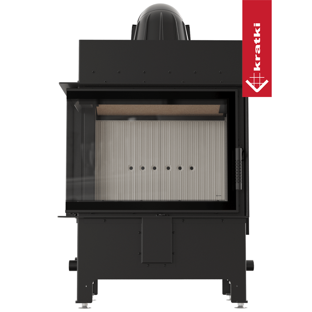 Kamineinsatz aus Stahl KRATKI LUCY links 12 kW Ø 200