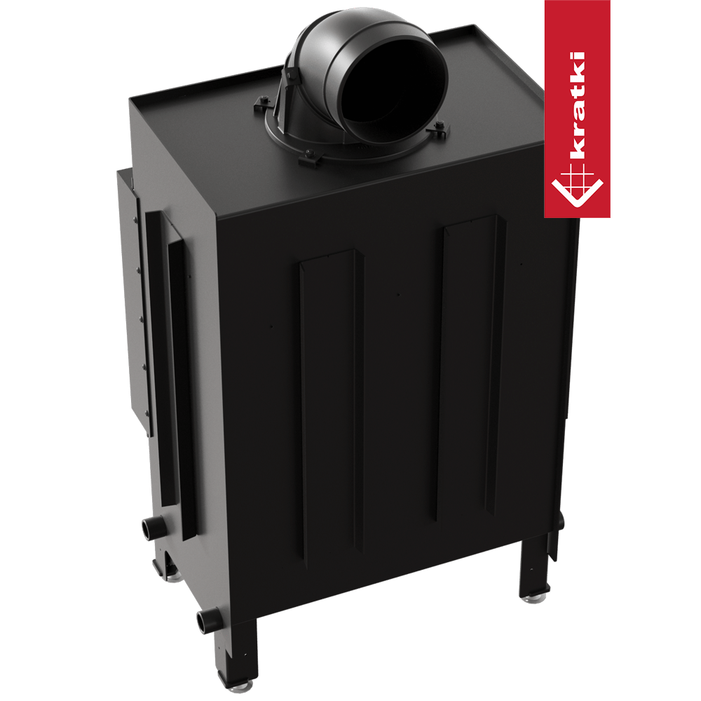 Kamineinsatz aus Stahl KRATKI LUCY links 12 kW Ø 200