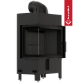 Kamineinsatz aus Stahl KRATKI LUCY links 12 kW Ø 200 schwarz Verkleidung