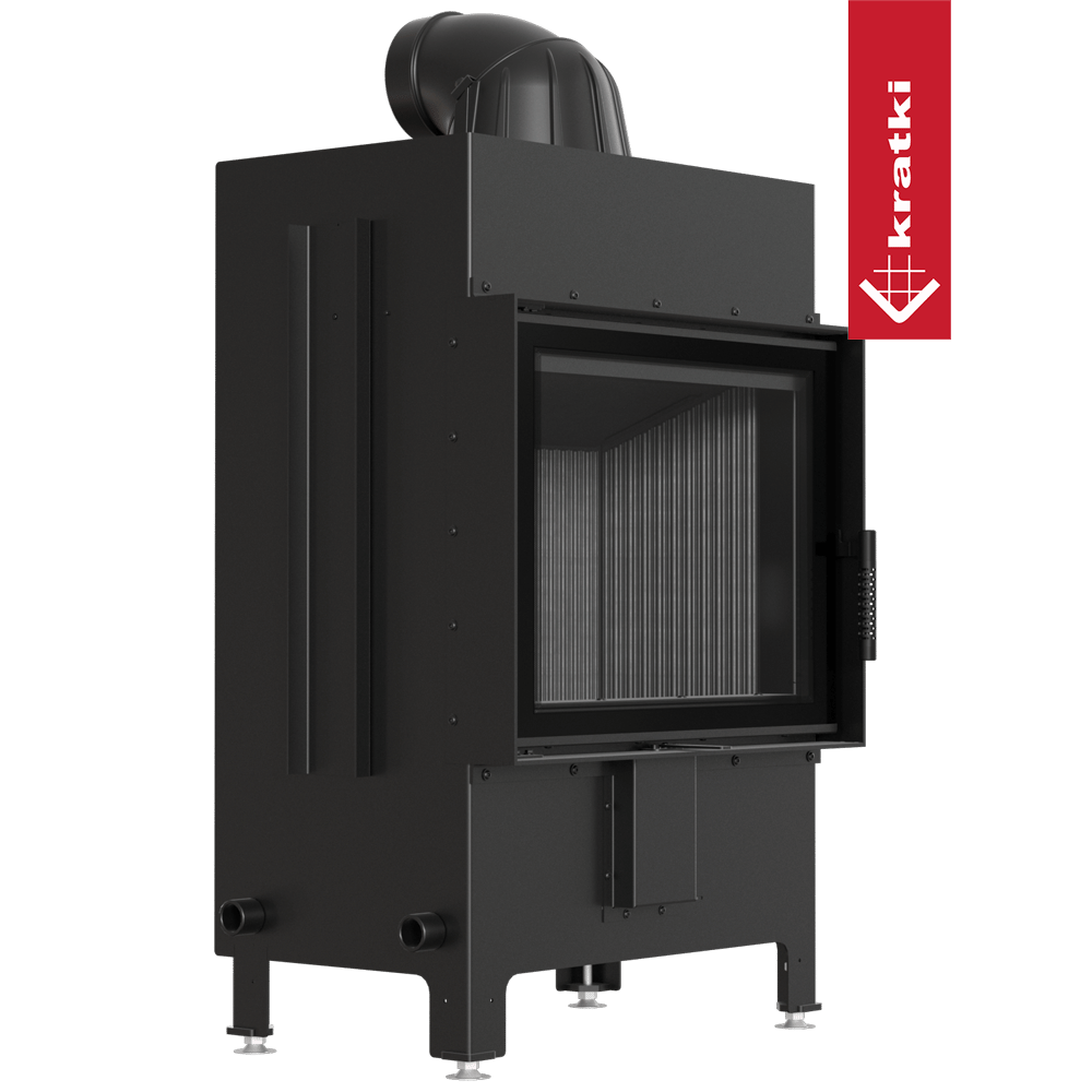 Kamineinsatz aus Stahl KRATKI LUCY 12 kW Ø 200 schwarz Verkleidung