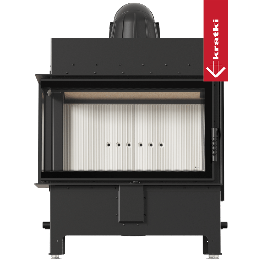 Kamineinsatz aus Stahl KRATKI LUCY links 14 kW Ø 200