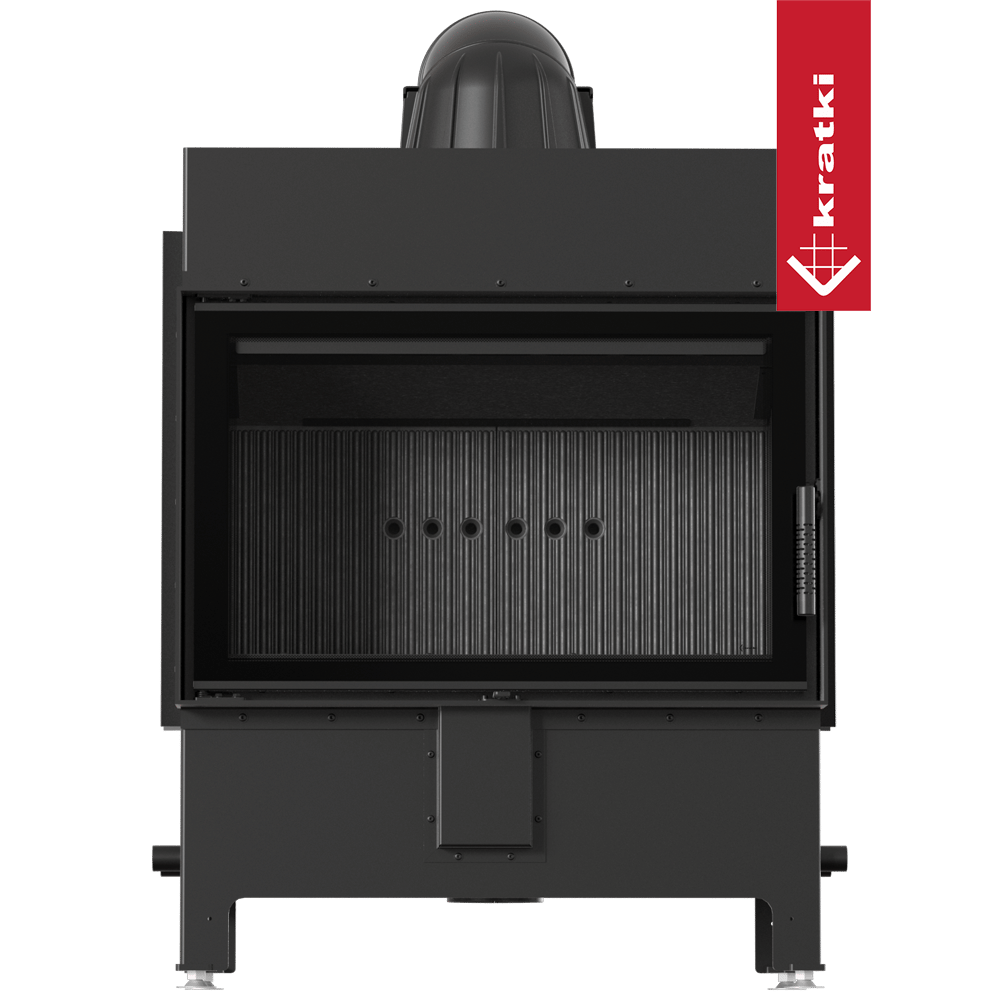 Kamineinsatz aus Stahl KRATKI LUCY 14 kW Ø 200 schwarz Verkleidung
