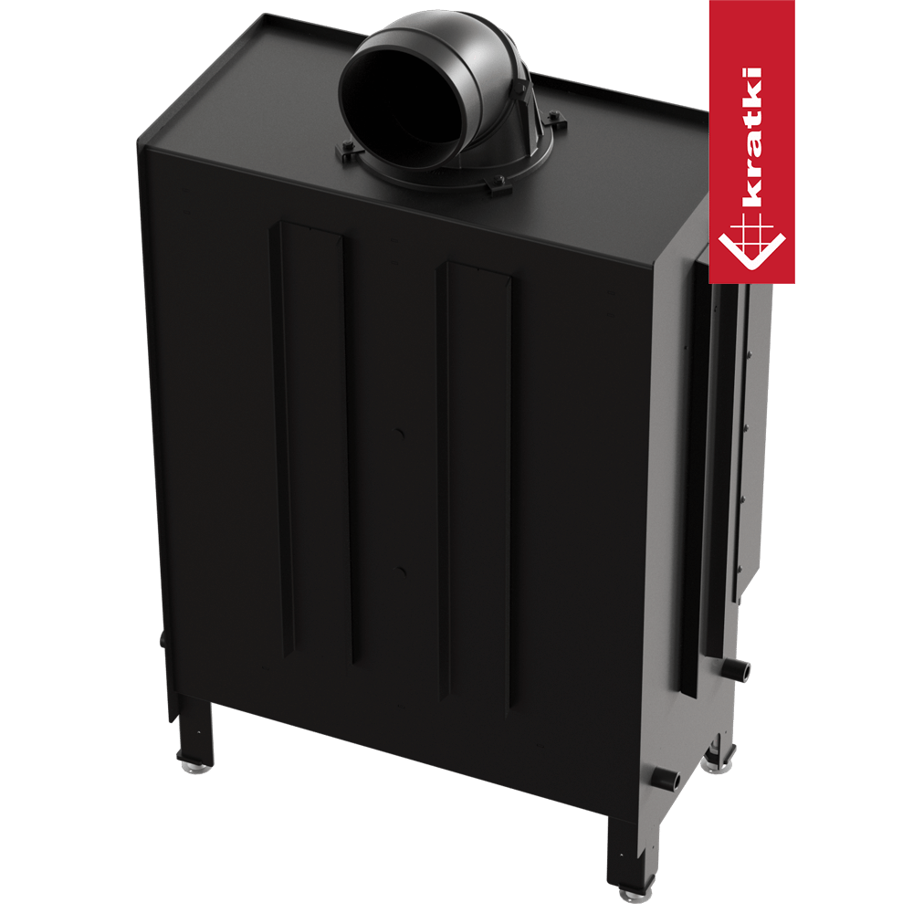 Kamineinsatz aus Stahl KRATKI LUCY 15 kW Ø 200 schwarz Verkleidung