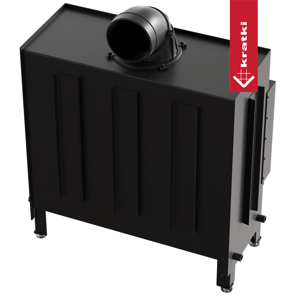 Kamineinsatz aus Stahl KRATKI LUCY 16 kW Ø 200 schwarz Verkleidung