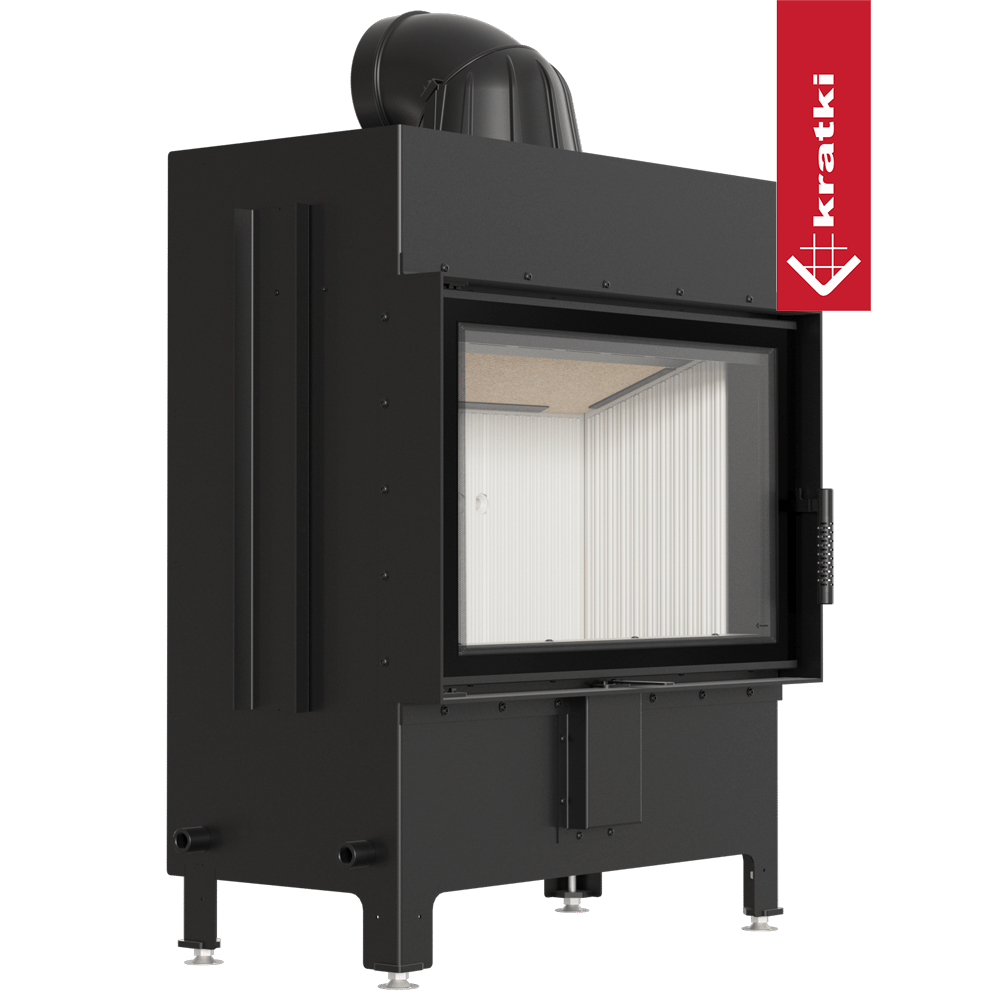 Kamineinsatz aus Stahl KRATKI LUCY 14 kW Ø 200 mit Türfeder