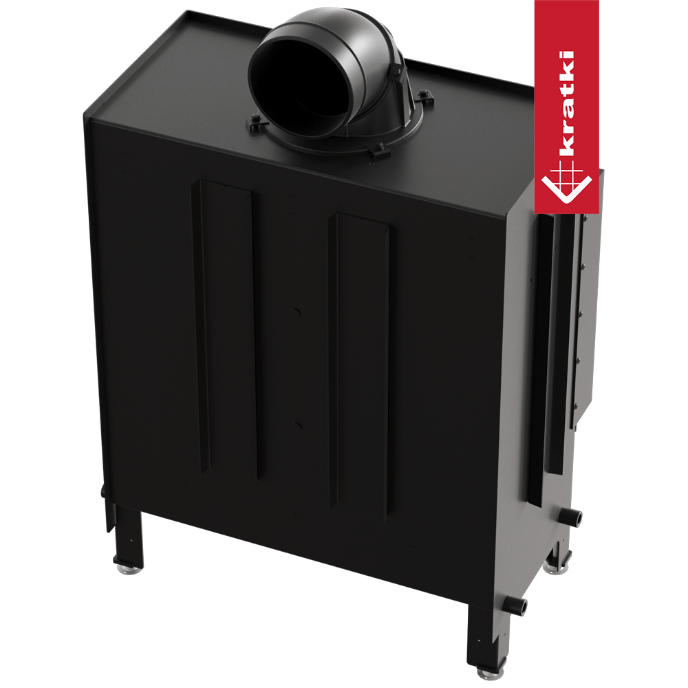 Kamineinsatz aus Stahl KRATKI LUCY 14 kW Ø 200 mit Türfeder