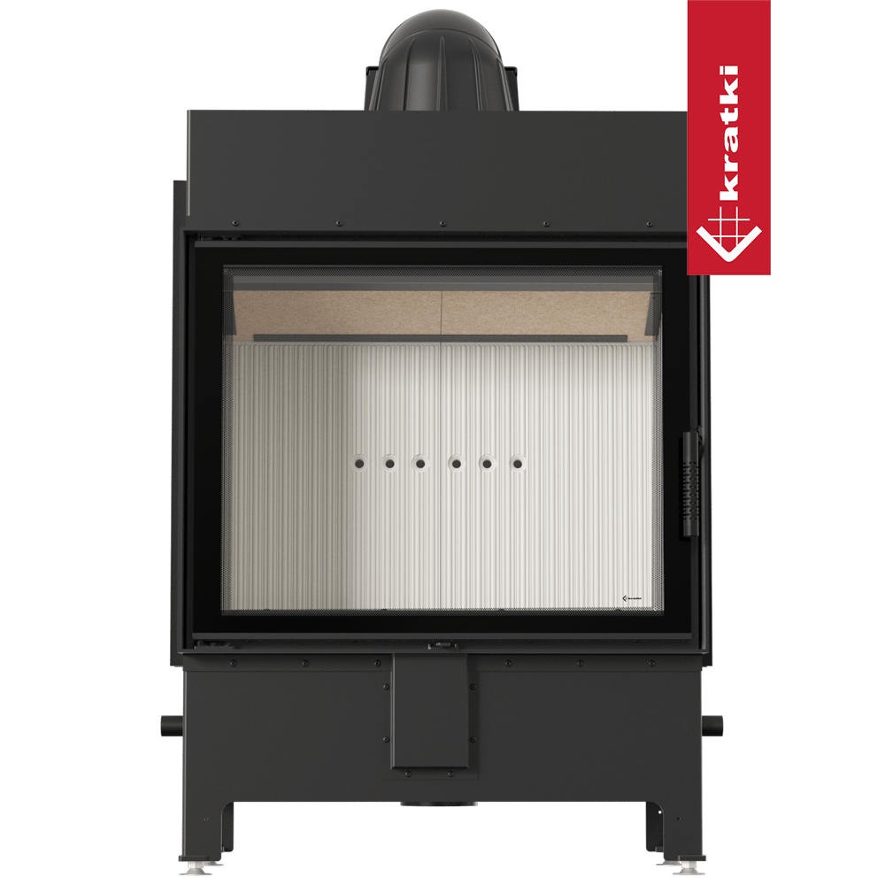 Kamineinsatz aus Stahl KRATKI LUCY 15 kW Ø 200 mit Türfeder