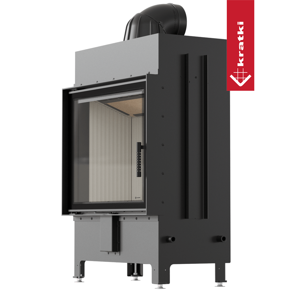 Kamineinsatz aus Stahl KRATKI LUCY 15 kW Ø 200 mit Türfeder