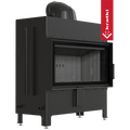 Kamineinsatz aus Stahl KRATKI LUCY 16 kW Ø 200 schwarz Verkleidung mit Türfeder