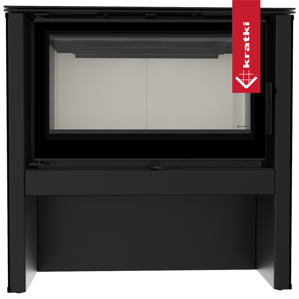 Kaminofen aus Stahl KRATKI JUNO 12 kW Ø 160 schwarzes Paneel