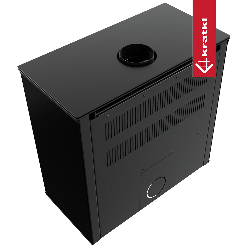 Kaminofen aus Stahl KRATKI JUNO 12 kW Ø 160 schwarzes Paneel