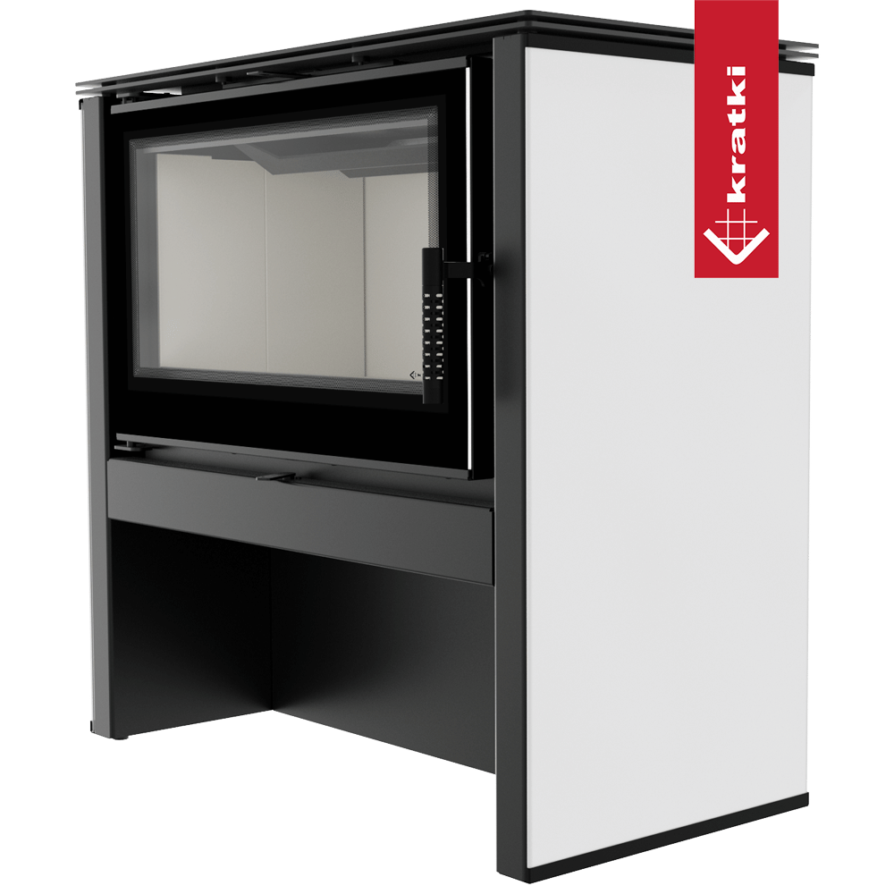 Kaminofen aus Stahl KRATKI JUNO 12 kW Ø 160 weißes Paneel