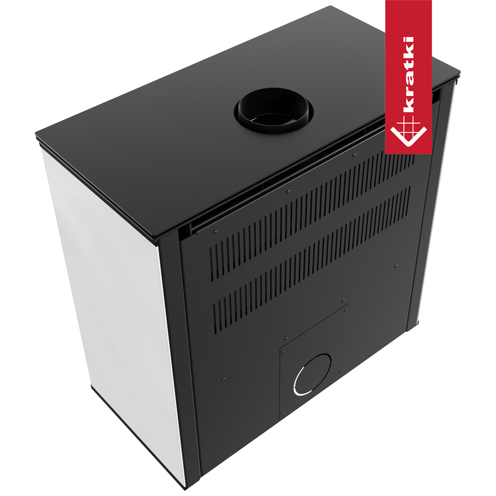 Kaminofen aus Stahl KRATKI JUNO 12 kW Ø 160 weißes Paneel