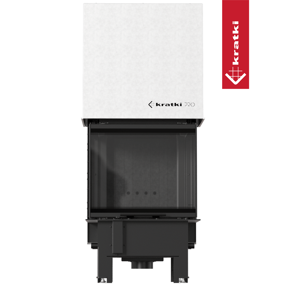Kamineinsatz KRATKI REGNOR 600/400 7 kW Ø 200 3 seiten glas schwarz Verkleidung