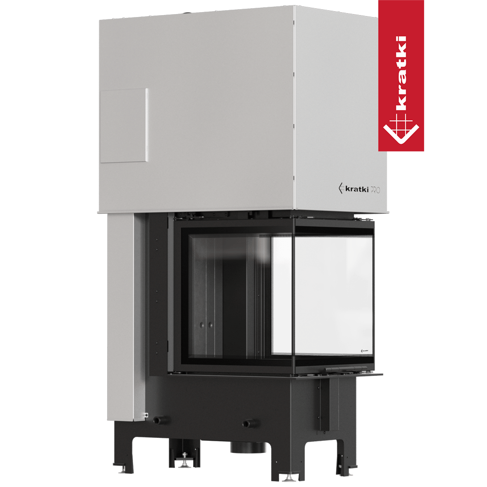 Kamineinsatz KRATKI REGNOR 500/500 7 kW Ø 200 3 seiten glas, schwarz mit Türfeder